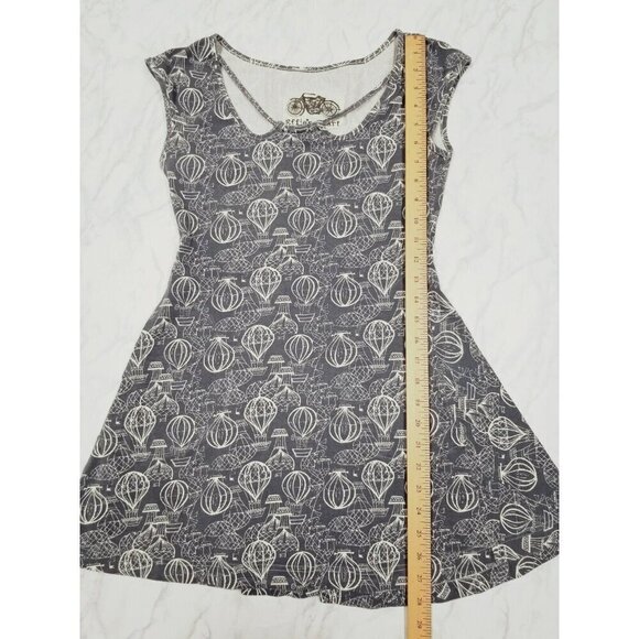 Effies Heart Dress gray grey hot air Balloon mod cloth sz small short sleeveless - Picture 7 of 7